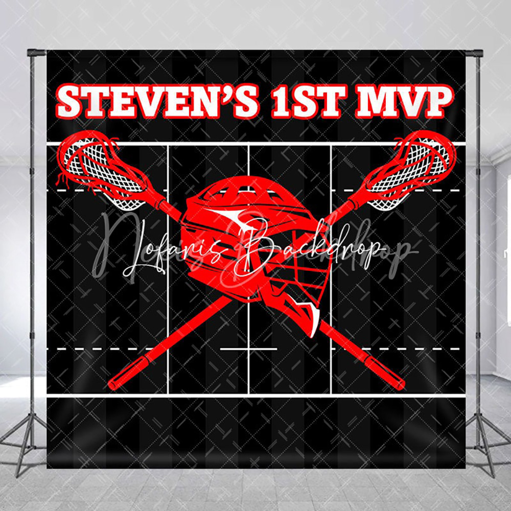 Custom Name Black Red Lacrosse - Party Games Name recension och pris