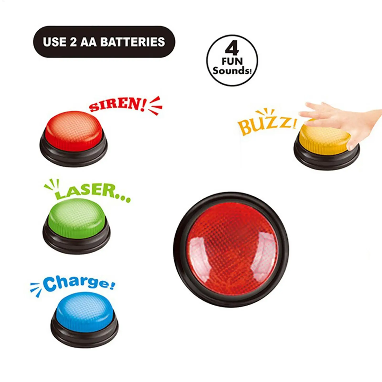 Game Buzzer 4-Piece Quick Answ - Party Games Competition recension och pris